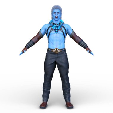 Mavi adam 3d Cg render