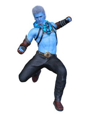 Mavi adam 3d Cg render