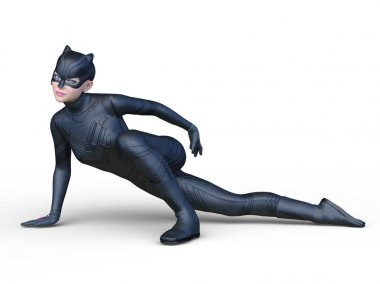 Kedi kadının 3d Cg render