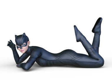 Kedi kadının 3d Cg render