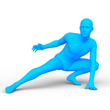 Mavi adam 3d Cg render