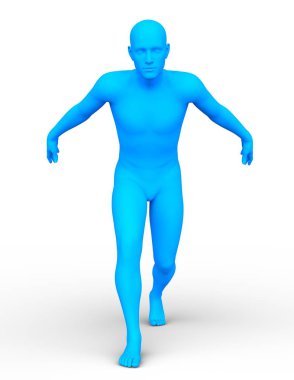Mavi adam 3d Cg render