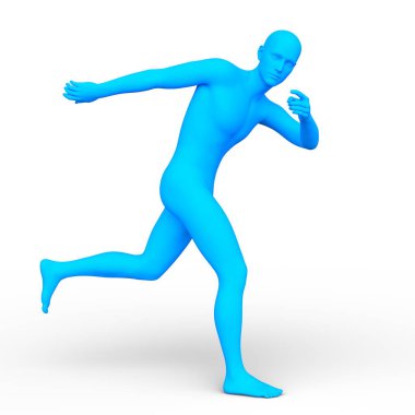 Mavi adam 3d Cg render