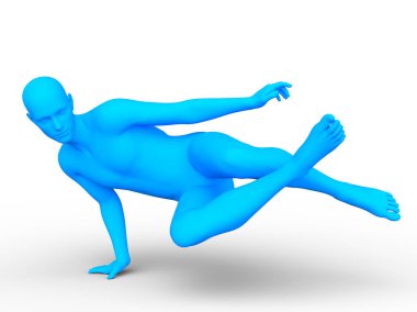 Mavi adam 3d Cg render