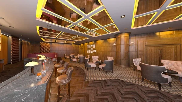 Rendering Del Ristorante — Foto Stock