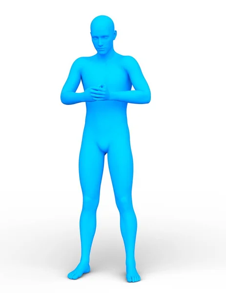 Renderowania Niebieski Człowiek — Zdjęcie stockowe