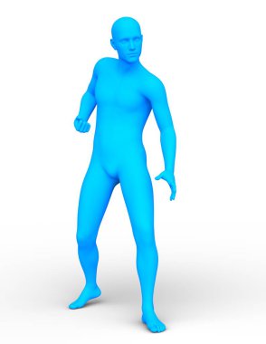 Mavi adam 3d Cg render