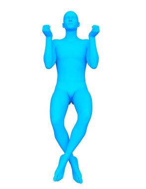 Mavi adam 3d Cg render