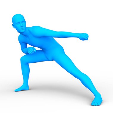 Mavi adam 3d Cg render