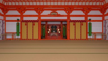 Shinto tapınağın 3D CG render