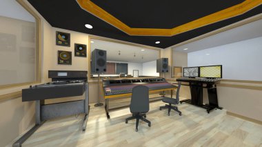 Kayıt stüdyosu 3D CG render