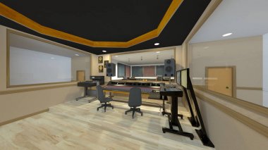 Kayıt stüdyosu 3D CG render