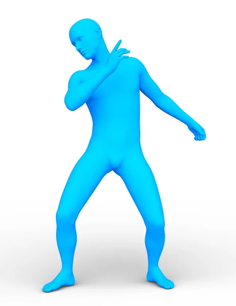 Renderowania Niebieski Człowiek — Zdjęcie stockowe