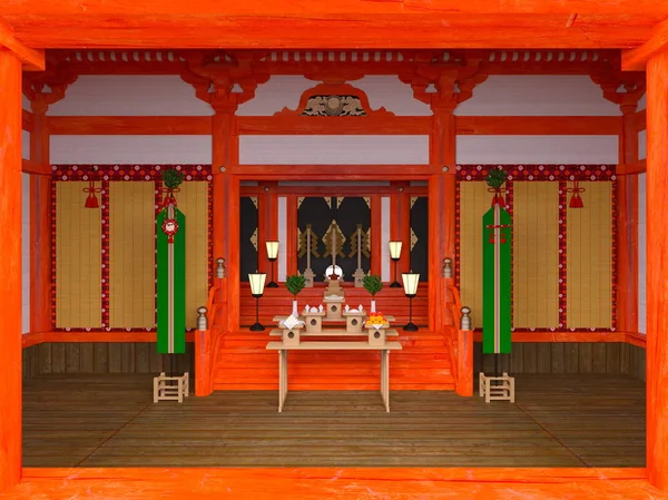 Rendering Shinto Helgedom — Stockfoto