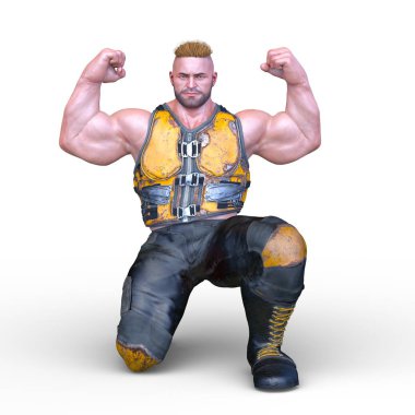 güçlü adam 3D cg render