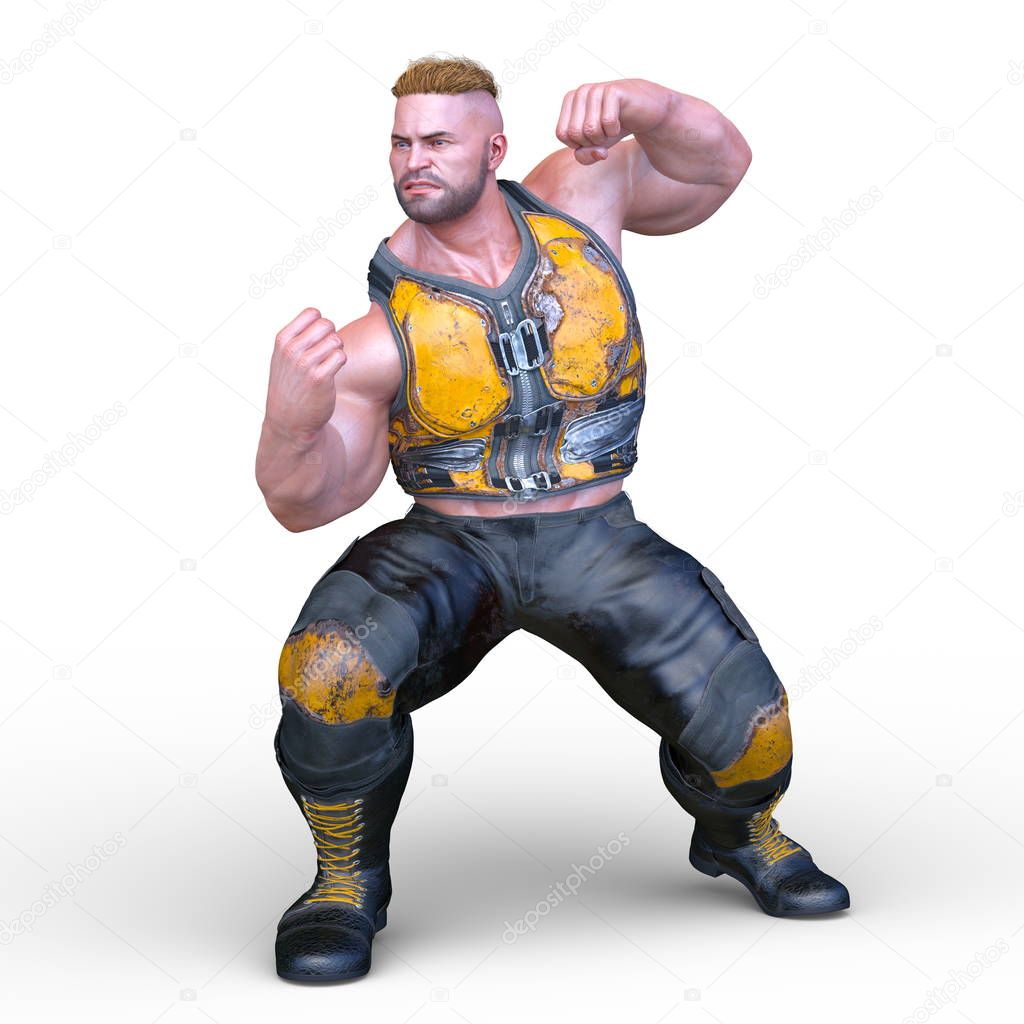 3D CG rendering of strong man