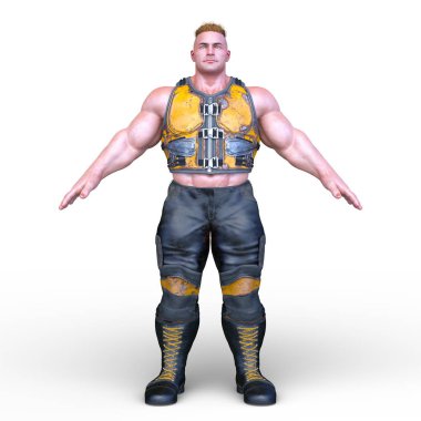 güçlü adam 3D cg render