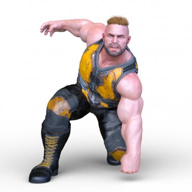 güçlü adam 3D cg render
