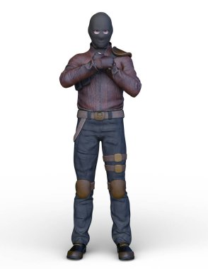 Maskeli adamın 3d Cg render