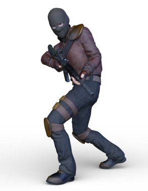 Maskeli adamın 3d Cg render