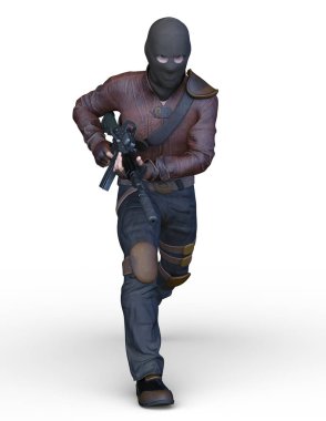 Maskeli adamın 3d Cg render