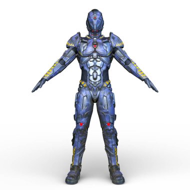 Siber adam 3D cg render