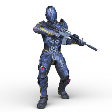 Siber adam 3D cg render