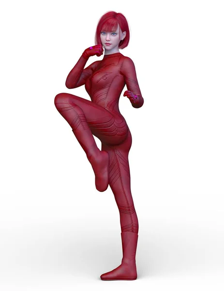 Rendering Red Woman — Stock Photo, Image