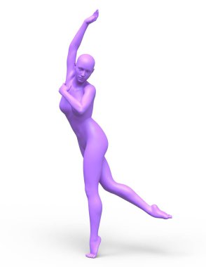 Pembe kadının 3d Cg render