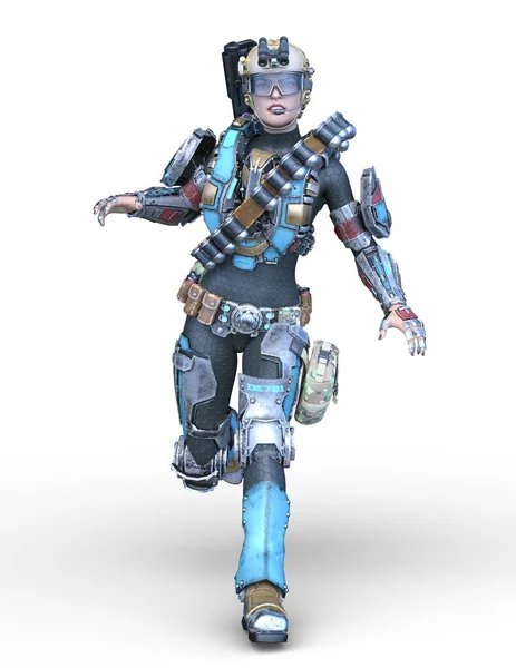 Rendering Cyber Woman — Stock Photo, Image