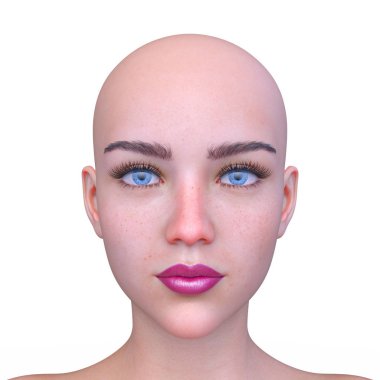 Kadının yüzünün 3d Cg render
