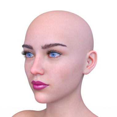 Kadının yüzünün 3d Cg render