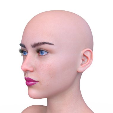 Kadının yüzünün 3d Cg render