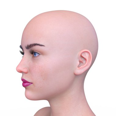 Kadının yüzünün 3d Cg render