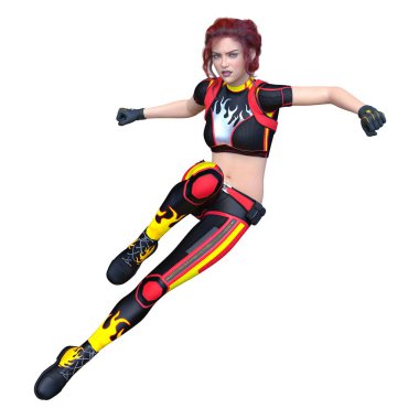 3D cg işleme bir kostüm kız