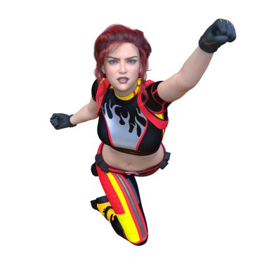 3D cg işleme bir kostüm kız