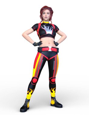 3D cg işleme bir kostüm kız