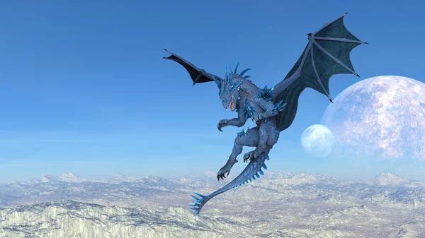 Renderização Flying Dragon — Fotografia de Stock