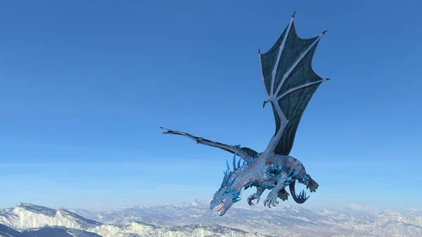 Renderização Flying Dragon — Fotografia de Stock