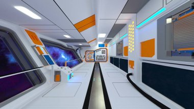 Uzay istasyonunun 3d cg görüntülemesi