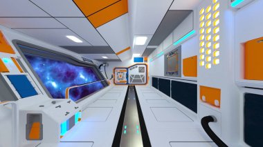 Uzay istasyonunun 3d cg görüntülemesi