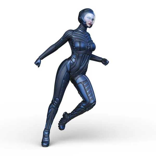 Rendering Cyber Woman — Stock Photo, Image