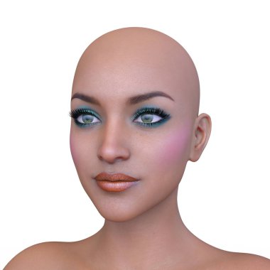 Kadının yüzünün 3d Cg render