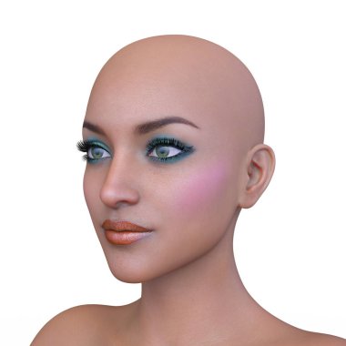 Kadının yüzünün 3d Cg render