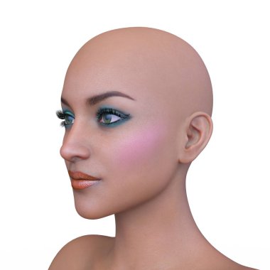 Kadının yüzünün 3d Cg render