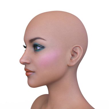 Kadının yüzünün 3d Cg render