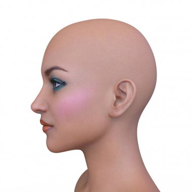 Kadının yüzünün 3d Cg render