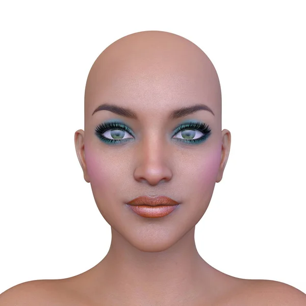 渲染妇女的脸 — 图库照片