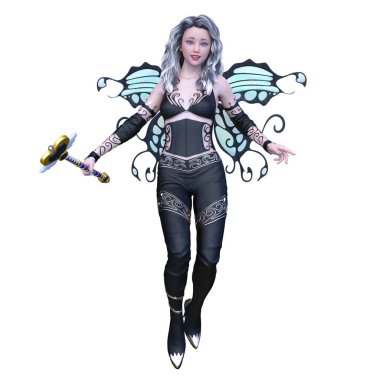 3D cg işleme bir kostüm kız