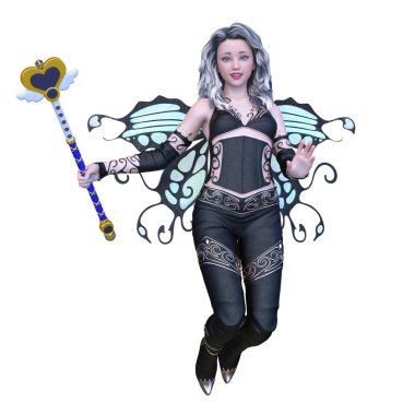 3D cg işleme bir kostüm kız